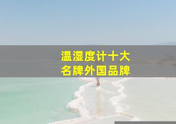 温湿度计十大名牌外国品牌