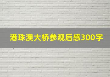 港珠澳大桥参观后感300字