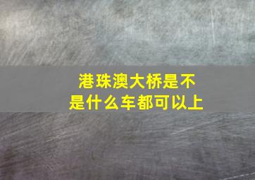 港珠澳大桥是不是什么车都可以上