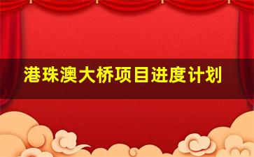 港珠澳大桥项目进度计划