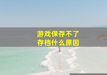 游戏保存不了存档什么原因