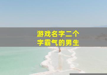 游戏名字二个字霸气的男生