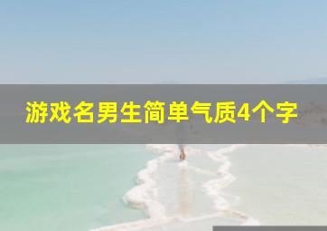 游戏名男生简单气质4个字