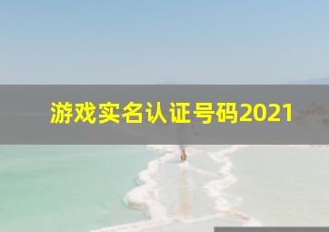 游戏实名认证号码2021