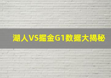 湖人VS掘金G1数据大揭秘