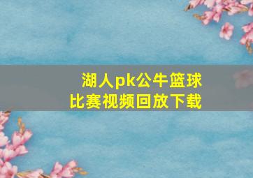 湖人pk公牛篮球比赛视频回放下载