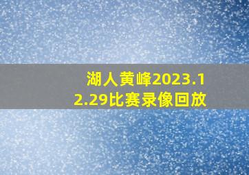 湖人黄峰2023.12.29比赛录像回放