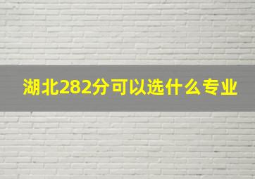 湖北282分可以选什么专业