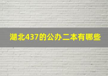 湖北437的公办二本有哪些