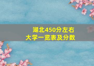 湖北450分左右大学一览表及分数