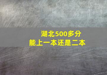 湖北500多分能上一本还是二本