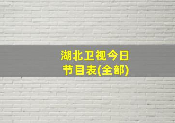 湖北卫视今日节目表(全部)