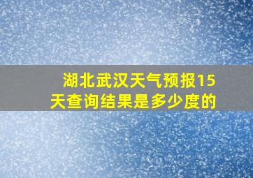 湖北武汉天气预报15天查询结果是多少度的