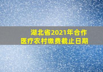 湖北省2021年合作医疗农村缴费截止日期