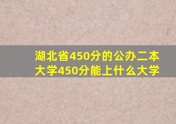 湖北省450分的公办二本大学450分能上什么大学