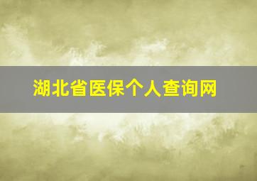 湖北省医保个人查询网