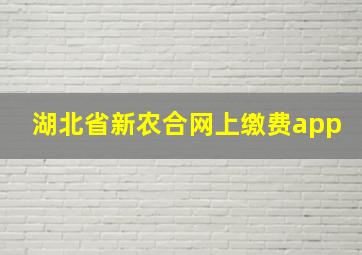 湖北省新农合网上缴费app