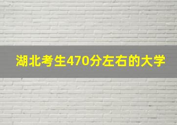 湖北考生470分左右的大学