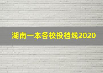 湖南一本各校投档线2020