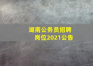 湖南公务员招聘岗位2021公告