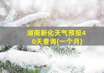 湖南新化天气预报40天查询(一个月)