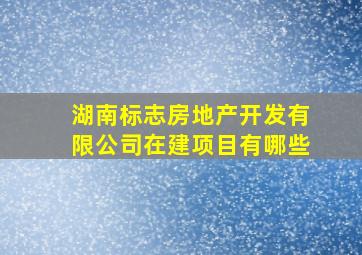 湖南标志房地产开发有限公司在建项目有哪些