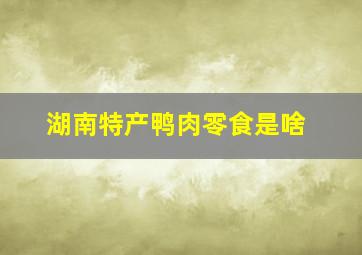 湖南特产鸭肉零食是啥