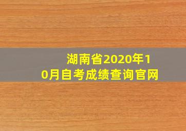 湖南省2020年10月自考成绩查询官网