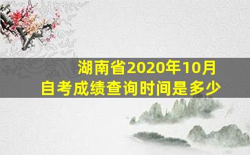 湖南省2020年10月自考成绩查询时间是多少