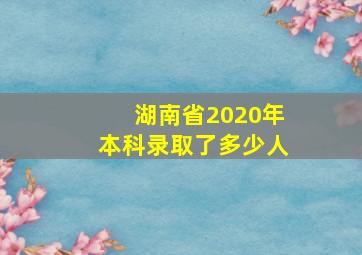 湖南省2020年本科录取了多少人