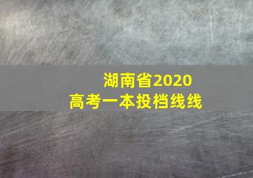 湖南省2020高考一本投档线线