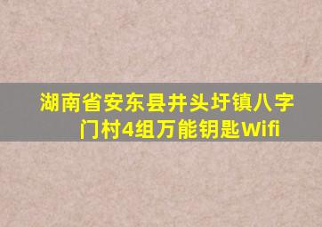 湖南省安东县井头圩镇八字门村4组万能钥匙Wifi