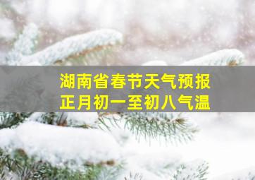 湖南省春节天气预报正月初一至初八气温