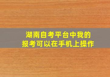 湖南自考平台中我的报考可以在手机上操作