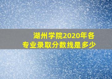 湖州学院2020年各专业录取分数线是多少