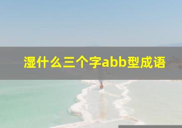 湿什么三个字abb型成语