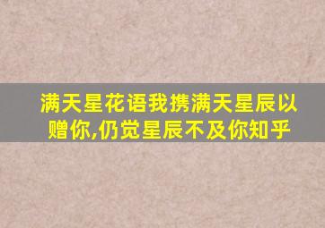 满天星花语我携满天星辰以赠你,仍觉星辰不及你知乎