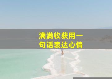 满满收获用一句话表达心情