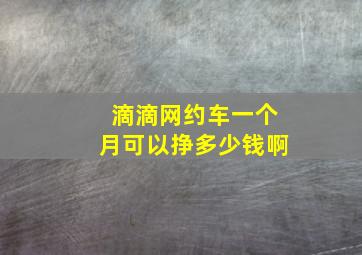 滴滴网约车一个月可以挣多少钱啊