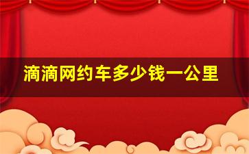 滴滴网约车多少钱一公里