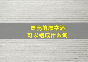 漂亮的漂字还可以组成什么词