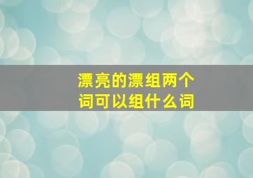 漂亮的漂组两个词可以组什么词