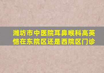 潍坊市中医院耳鼻喉科高英恺在东院区还是西院区门诊