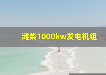 潍柴1000kw发电机组