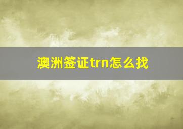 澳洲签证trn怎么找