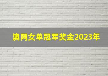 澳网女单冠军奖金2023年