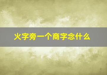 火字旁一个商字念什么