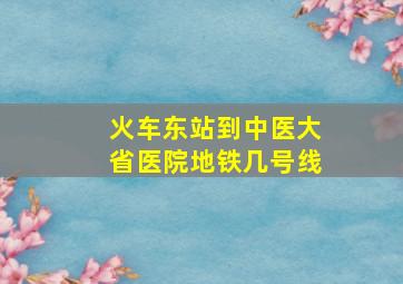 火车东站到中医大省医院地铁几号线