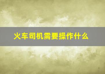 火车司机需要操作什么