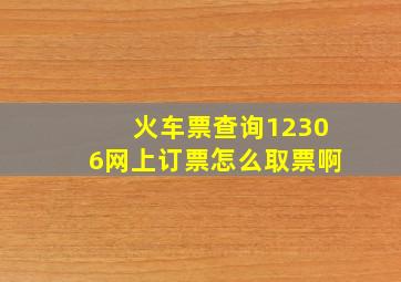 火车票查询12306网上订票怎么取票啊